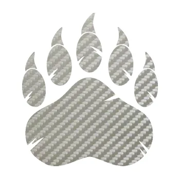 samolepka Tlapa medvěda 002 pravá (52 - 3D karbon stříbrný) SAMOLEPKA NA AUTO, NÁLEPKA, FÓLIE, POLEP, TUNING, VLASTNÍ TEXT, TISK, AUTOSAMOLEPKY.cz, POLEPY, OBRÁZEK, LOGO, 3D STICKERS