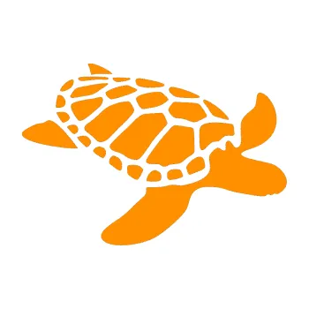 Samolepící dekorace Želva 001 pravá (06 - oranžová) SAMOLEPKA NA AUTO, NÁLEPKA, FÓLIE, POLEP, TUNING, VLASTNÍ TEXT, TISK, AUTOSAMOLEPKY.cz, POLEPY, OBRÁZEK, LOGO, 3D STICKERS