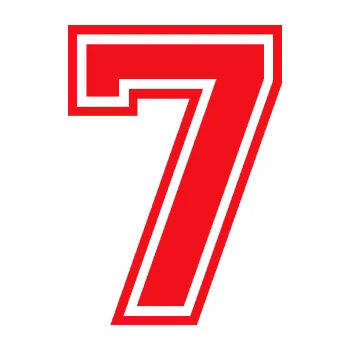 Polep vozidla SAMOLEPKA Startovní číslo 7 typ 4 (10 - červená) NA AUTO, NÁLEPKA, FÓLIE, POLEP, TUNING, VLASTNÍ TEXT, TISK, AUTOSAMOLEPKY.cz, POLEPY, OBRÁZEK, LOGO, SAMOLEPKY