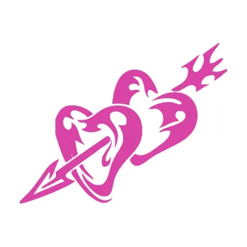 Samolepící dekorace SAMOLEPKA Srdíčka 001 levá se šípem (16 - růžová) NA AUTO, NÁLEPKA, FÓLIE, POLEP, TUNING, VLASTNÍ TEXT, TISK, AUTOSAMOLEPKY.cz, POLEPY, OBRÁZEK, LOGO, SAMOLEPKY