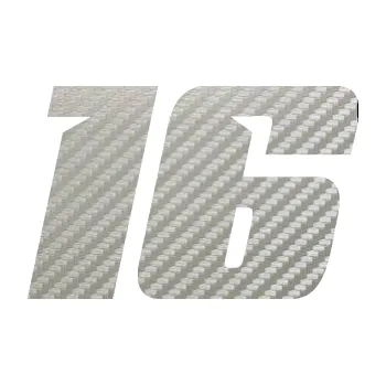 Polep vozidla Startovní číslo 16 typ 6 (52 - 3D karbon stříbrný) SAMOLEPKA NA AUTO, NÁLEPKA, FÓLIE, POLEP, TUNING, VLASTNÍ TEXT, TISK, AUTOSAMOLEPKY.cz, POLEPY, OBRÁZEK, LOGO, 3D STICKERS