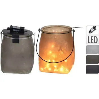 Louč Lucerna LED80 23cm pískované sklo MIX