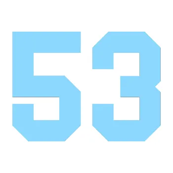 Polep vozidla Startovní číslo 53 (03 - světle modrá) SAMOLEPKA NA AUTO, NÁLEPKA, FÓLIE, POLEP, TUNING, VLASTNÍ TEXT, TISK, AUTOSAMOLEPKY.cz, POLEPY, OBRÁZEK, LOGO, 3D STICKERS