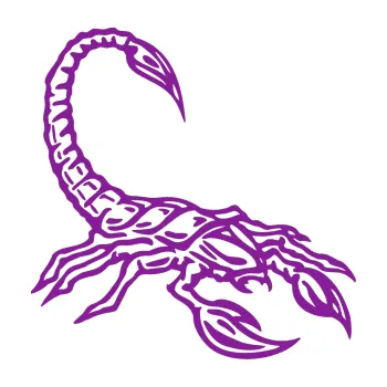 Polep vozidla Štír 021 pravá (14 - fialová) SAMOLEPKA NA AUTO, NÁLEPKA, FÓLIE, POLEP, TUNING, VLASTNÍ TEXT, TISK, AUTOSAMOLEPKY.cz, POLEPY, OBRÁZEK, LOGO, 3D STICKERS