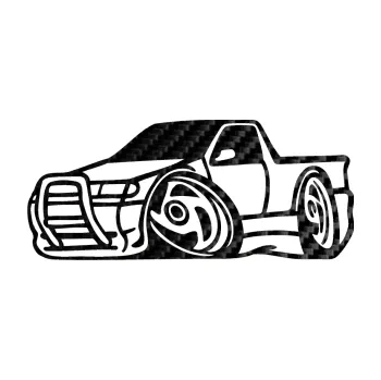 Samolepicí dekorace na vozidlo Škoda Felicia korba karikatura levá (50 - 3D karbon černý) SAMOLEPKA NA AUTO, NÁLEPKA, FÓLIE, POLEP, TUNING, VLASTNÍ TEXT, TISK, AUTOSAMOLEPKY.cz, POLEPY, OBRÁZEK, LOGO, 3D STICKERS