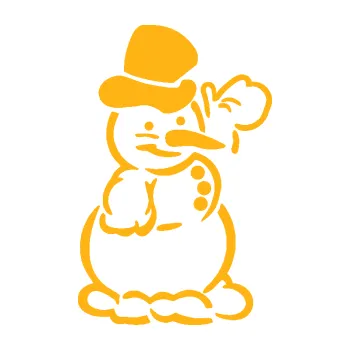 Samolepící dekorace Sněhulák 004 pravá (21 - světle oranžová) SAMOLEPKA NA AUTO, NÁLEPKA, FÓLIE, POLEP, TUNING, VLASTNÍ TEXT, TISK, AUTOSAMOLEPKY.cz, POLEPY, OBRÁZEK, LOGO, 3D STICKERS