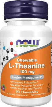 Aminokyselina Now Foods Chewable L-Theanine 90 žvýkací tbl.