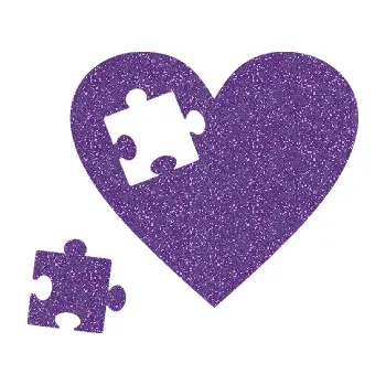 Samolepící dekorace SAMOLEPKA Srdíčko 022 levá vypadlý puzzlík (87 - Ultra Metalic fialová) NA AUTO, NÁLEPKA, FÓLIE, POLEP, TUNING, VLASTNÍ TEXT, TISK, AUTOSAMOLEPKY.cz, POLEPY, OBRÁZEK, LOGO, SAMOLEPKY