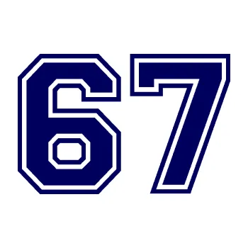 Polep vozidla Startovní číslo 67 typ 4 (23 - tmavě modrá) SAMOLEPKA NA AUTO, NÁLEPKA, FÓLIE, POLEP, TUNING, VLASTNÍ TEXT, TISK, AUTOSAMOLEPKY.cz, POLEPY, OBRÁZEK, LOGO, 3D STICKERS