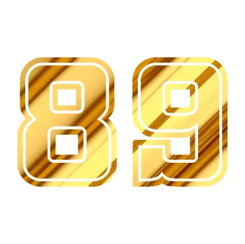 Polep vozidla Startovní číslo 89 typ 5 (81 - chrom fólie zlatá zrcadlová) SAMOLEPKA NA AUTO, NÁLEPKA, FÓLIE, POLEP, TUNING, VLASTNÍ TEXT, TISK, AUTOSAMOLEPKY.cz, POLEPY, OBRÁZEK, LOGO, 3D STICKERS