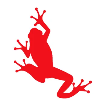Samolepící dekorace SAMOLEPKA Žába 004 levá (10 - červená) NA AUTO, NÁLEPKA, FÓLIE, POLEP, TUNING, VLASTNÍ TEXT, TISK, AUTOSAMOLEPKY.cz, POLEPY, OBRÁZEK, LOGO, SAMOLEPKY