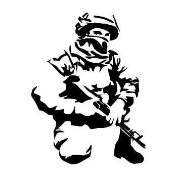 Samolepící dekorace SAMOLEPKA Voják 008 pravá (01 - černá) NA AUTO, NÁLEPKA, FÓLIE, POLEP, TUNING, VLASTNÍ TEXT, TISK, AUTOSAMOLEPKY.cz, POLEPY, OBRÁZEK, LOGO, SAMOLEPKY