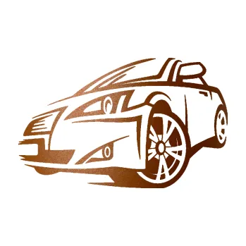 Polep vozidla SAMOLEPKA Sportovní auto 001 levá (44 - měděná metalíza) NA AUTO, NÁLEPKA, FÓLIE, POLEP, TUNING, VLASTNÍ TEXT, TISK, AUTOSAMOLEPKY.cz, POLEPY, OBRÁZEK, LOGO, SAMOLEPKY