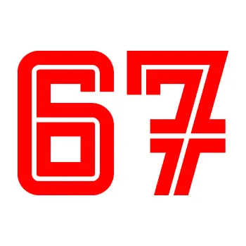 Polep vozidla Startovní číslo 67 typ 7 (74 - Fluorescentní červená) SAMOLEPKA NA AUTO, NÁLEPKA, FÓLIE, POLEP, TUNING, VLASTNÍ TEXT, TISK, AUTOSAMOLEPKY.cz, POLEPY, OBRÁZEK, LOGO, 3D STICKERS