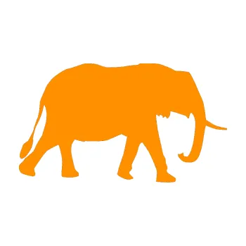 Samolepící dekorace Slon 014 pravá (06 - oranžová) SAMOLEPKA NA AUTO, NÁLEPKA, FÓLIE, POLEP, TUNING, VLASTNÍ TEXT, TISK, AUTOSAMOLEPKY.cz, POLEPY, OBRÁZEK, LOGO, 3D STICKERS