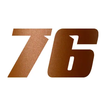 Polep vozidla Startovní číslo 76 typ 6 (44 - měděná metalíza) SAMOLEPKA NA AUTO, NÁLEPKA, FÓLIE, POLEP, TUNING, VLASTNÍ TEXT, TISK, AUTOSAMOLEPKY.cz, POLEPY, OBRÁZEK, LOGO, 3D STICKERS