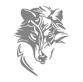 Polep vozidla Vlk 012 levá (17 - šedá) SAMOLEPKA NA AUTO, NÁLEPKA, FÓLIE, POLEP, TUNING, VLASTNÍ TEXT, TISK, AUTOSAMOLEPKY.cz, POLEPY, OBRÁZEK, LOGO, 3D STICKERS