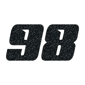 Polep vozidla Startovní číslo 98 typ 6 (85 - Ultra Metalic černá) SAMOLEPKA NA AUTO, NÁLEPKA, FÓLIE, POLEP, TUNING, VLASTNÍ TEXT, TISK, AUTOSAMOLEPKY.cz, POLEPY, OBRÁZEK, LOGO, 3D STICKERS