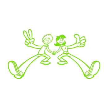 Samolepící dekorace Zamilovaný pár (04 - zelená kawasaki) SAMOLEPKA NA AUTO, NÁLEPKA, FÓLIE, POLEP, TUNING, VLASTNÍ TEXT, TISK, AUTOSAMOLEPKY.cz, POLEPY, OBRÁZEK, LOGO, 3D STICKERS