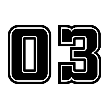 Polep vozidla Startovní číslo 03 typ 5 (01 - černá) SAMOLEPKA NA AUTO, NÁLEPKA, FÓLIE, POLEP, TUNING, VLASTNÍ TEXT, TISK, AUTOSAMOLEPKY.cz, POLEPY, OBRÁZEK, LOGO, 3D STICKERS