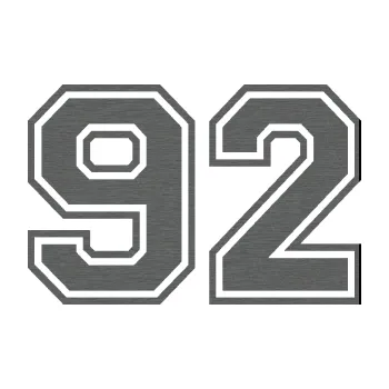 Polep vozidla Startovní číslo 92 typ 4 (62 - škrábaný titan) SAMOLEPKA NA AUTO, NÁLEPKA, FÓLIE, POLEP, TUNING, VLASTNÍ TEXT, TISK, AUTOSAMOLEPKY.cz, POLEPY, OBRÁZEK, LOGO, 3D STICKERS