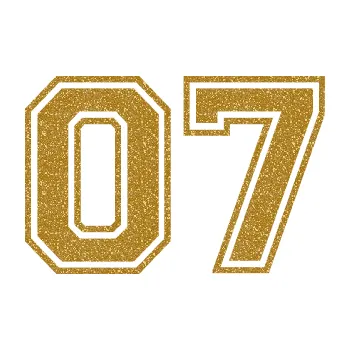 Polep vozidla Startovní číslo 07 typ 4 (92 - Ultra Metalic zlatá) SAMOLEPKA NA AUTO, NÁLEPKA, FÓLIE, POLEP, TUNING, VLASTNÍ TEXT, TISK, AUTOSAMOLEPKY.cz, POLEPY, OBRÁZEK, LOGO, 3D STICKERS