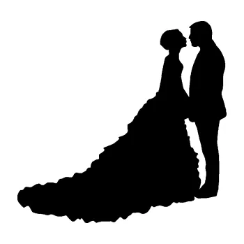 Samolepící dekorace SAMOLEPKA Svatba 002 pravá (01 - černá) NA AUTO, NÁLEPKA, FÓLIE, POLEP, TUNING, VLASTNÍ TEXT, TISK, AUTOSAMOLEPKY.cz, POLEPY, OBRÁZEK, LOGO, SAMOLEPKY