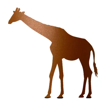 Samolepící dekorace Žirafa 002 levá (44 - měděná metalíza) SAMOLEPKA NA AUTO, NÁLEPKA, FÓLIE, POLEP, TUNING, VLASTNÍ TEXT, TISK, AUTOSAMOLEPKY.cz, POLEPY, OBRÁZEK, LOGO, 3D STICKERS
