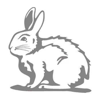 Samolepící dekorace SAMOLEPKA Zajíček 001 levá (17 - šedá) NA AUTO, NÁLEPKA, FÓLIE, POLEP, TUNING, VLASTNÍ TEXT, TISK, AUTOSAMOLEPKY.cz, POLEPY, OBRÁZEK, LOGO, SAMOLEPKY