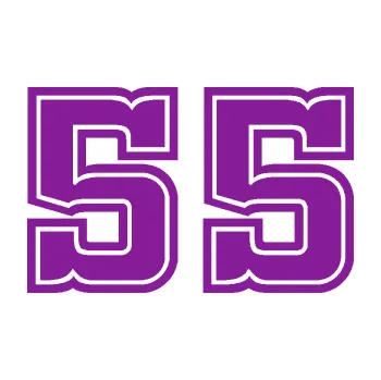 Polep vozidla SAMOLEPKA Startovní číslo 55 typ 5 (14 - fialová) NA AUTO, NÁLEPKA, FÓLIE, POLEP, TUNING, VLASTNÍ TEXT, TISK, AUTOSAMOLEPKY.cz, POLEPY, OBRÁZEK, LOGO, SAMOLEPKY