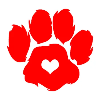 samolepka Tlapka 006 pravá (74 - Fluorescentní červená) SAMOLEPKA NA AUTO, NÁLEPKA, FÓLIE, POLEP, TUNING, VLASTNÍ TEXT, TISK, AUTOSAMOLEPKY.cz, POLEPY, OBRÁZEK, LOGO, 3D STICKERS