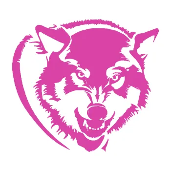 Polep vozidla Vlk 006 pravá hlava (16 - růžová) SAMOLEPKA NA AUTO, NÁLEPKA, FÓLIE, POLEP, TUNING, VLASTNÍ TEXT, TISK, AUTOSAMOLEPKY.cz, POLEPY, OBRÁZEK, LOGO, 3D STICKERS