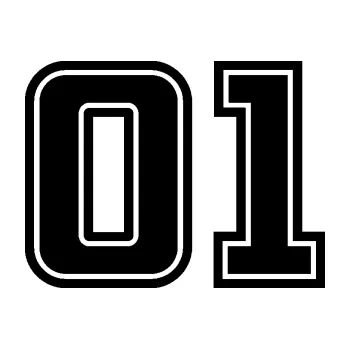 Polep vozidla Startovní číslo 01 typ 5 (01 - černá) SAMOLEPKA NA AUTO, NÁLEPKA, FÓLIE, POLEP, TUNING, VLASTNÍ TEXT, TISK, AUTOSAMOLEPKY.cz, POLEPY, OBRÁZEK, LOGO, 3D STICKERS