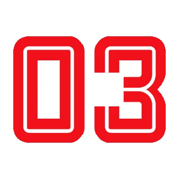 Polep vozidla SAMOLEPKA Startovní číslo 03 typ 7 (10 - červená) NA AUTO, NÁLEPKA, FÓLIE, POLEP, TUNING, VLASTNÍ TEXT, TISK, AUTOSAMOLEPKY.cz, POLEPY, OBRÁZEK, LOGO, SAMOLEPKY