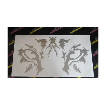 Polep vozidla Vlčí oči (17 - šedá) SAMOLEPKA NA AUTO, NÁLEPKA, FÓLIE, POLEP, TUNING, VLASTNÍ TEXT, TISK, AUTOSAMOLEPKY.cz, POLEPY, OBRÁZEK, LOGO, 3D STICKERS