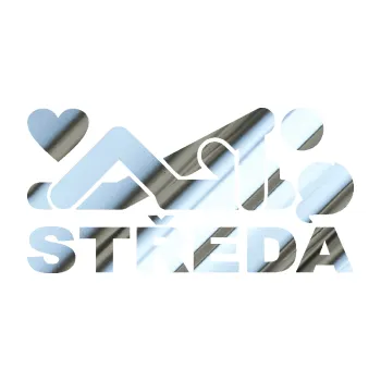 Samolepicí dekorace na vozidlo Středa nápis (80 - chrom fólie stříbrná zrcadlová) SAMOLEPKA NA AUTO, NÁLEPKA, FÓLIE, POLEP, TUNING, VLASTNÍ TEXT, TISK, AUTOSAMOLEPKY.cz, POLEPY, OBRÁZEK, LOGO, 3D STICKERS