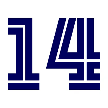 Polep vozidla Startovní číslo 14 typ 7 (23 - tmavě modrá) SAMOLEPKA NA AUTO, NÁLEPKA, FÓLIE, POLEP, TUNING, VLASTNÍ TEXT, TISK, AUTOSAMOLEPKY.cz, POLEPY, OBRÁZEK, LOGO, 3D STICKERS