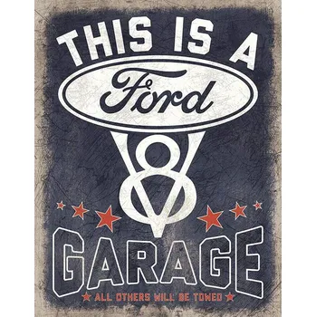 Plechová cedule Plechová cedule V8 Ford Garage 32cm x 40 cm
