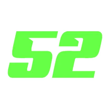 Polep vozidla Startovní číslo 52 typ 6 (71 - Fluorescentní zelená) SAMOLEPKA NA AUTO, NÁLEPKA, FÓLIE, POLEP, TUNING, VLASTNÍ TEXT, TISK, AUTOSAMOLEPKY.cz, POLEPY, OBRÁZEK, LOGO, 3D STICKERS