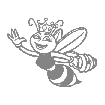 Samolepící dekorace SAMOLEPKA Včela 005 levá královna (17 - šedá) NA AUTO, NÁLEPKA, FÓLIE, POLEP, TUNING, VLASTNÍ TEXT, TISK, AUTOSAMOLEPKY.cz, POLEPY, OBRÁZEK, LOGO, SAMOLEPKY