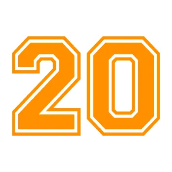 Polep vozidla Startovní číslo 20 typ 4 (06 - oranžová) SAMOLEPKA NA AUTO, NÁLEPKA, FÓLIE, POLEP, TUNING, VLASTNÍ TEXT, TISK, AUTOSAMOLEPKY.cz, POLEPY, OBRÁZEK, LOGO, 3D STICKERS