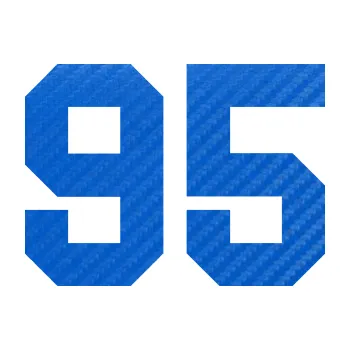 Polep vozidla Startovní číslo 95 (57 - 3D karbon modrý) SAMOLEPKA NA AUTO, NÁLEPKA, FÓLIE, POLEP, TUNING, VLASTNÍ TEXT, TISK, AUTOSAMOLEPKY.cz, POLEPY, OBRÁZEK, LOGO, 3D STICKERS