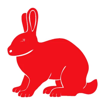 Samolepící dekorace SAMOLEPKA Zajíc 001 levá (10 - červená) NA AUTO, NÁLEPKA, FÓLIE, POLEP, TUNING, VLASTNÍ TEXT, TISK, AUTOSAMOLEPKY.cz, POLEPY, OBRÁZEK, LOGO, SAMOLEPKY