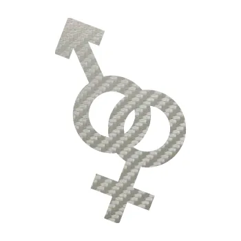 Samolepící dekorace SAMOLEPKA Ty a já 001 symbol pro muže a ženu (52 - 3D karbon stříbrný) NA AUTO, NÁLEPKA, FÓLIE, POLEP, TUNING, VLASTNÍ TEXT, TISK, AUTOSAMOLEPKY.cz, POLEPY, OBRÁZEK, LOGO, SAMOLEPKY