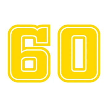 Polep vozidla Startovní číslo 60 typ 5 (13 - jasně žlutá) SAMOLEPKA NA AUTO, NÁLEPKA, FÓLIE, POLEP, TUNING, VLASTNÍ TEXT, TISK, AUTOSAMOLEPKY.cz, POLEPY, OBRÁZEK, LOGO, 3D STICKERS