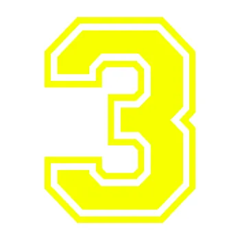 Polep vozidla Startovní číslo 3 typ 4 (70 - Fluorescentní žlutá) SAMOLEPKA NA AUTO, NÁLEPKA, FÓLIE, POLEP, TUNING, VLASTNÍ TEXT, TISK, AUTOSAMOLEPKY.cz, POLEPY, OBRÁZEK, LOGO, 3D STICKERS