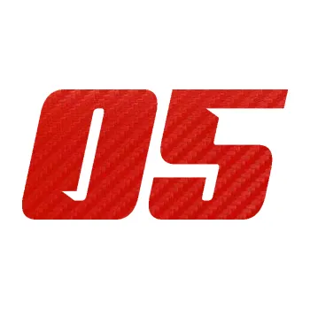 Polep vozidla Startovní číslo 05 typ 6 (53 - 3D karbon červený) SAMOLEPKA NA AUTO, NÁLEPKA, FÓLIE, POLEP, TUNING, VLASTNÍ TEXT, TISK, AUTOSAMOLEPKY.cz, POLEPY, OBRÁZEK, LOGO, 3D STICKERS