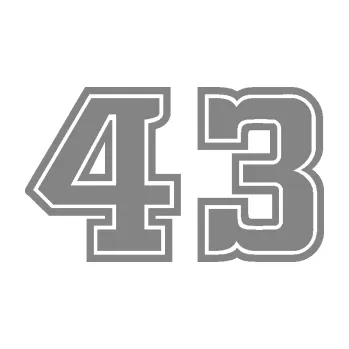 Polep vozidla Startovní číslo 43 typ 5 (17 - šedá) SAMOLEPKA NA AUTO, NÁLEPKA, FÓLIE, POLEP, TUNING, VLASTNÍ TEXT, TISK, AUTOSAMOLEPKY.cz, POLEPY, OBRÁZEK, LOGO, 3D STICKERS