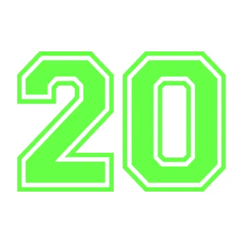 Polep vozidla Startovní číslo 20 typ 4 (71 - Fluorescentní zelená) SAMOLEPKA NA AUTO, NÁLEPKA, FÓLIE, POLEP, TUNING, VLASTNÍ TEXT, TISK, AUTOSAMOLEPKY.cz, POLEPY, OBRÁZEK, LOGO, 3D STICKERS