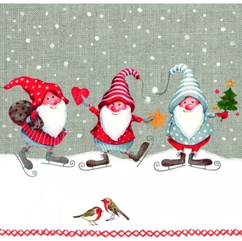 Ubrousky Vánoční skřítci, 33 x 33 cm (Ubrousky Vánoce)